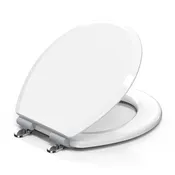 Topseat Pro Wood Toilet Seat, Round, White