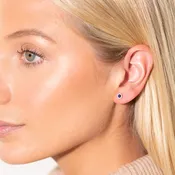 0.08ct Diamond & 0.28ct Blue Sapphire Stud Earring