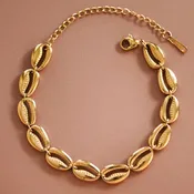 18K Gold Plated Stainless Steel Cowrie Shell Bracelet - 7180