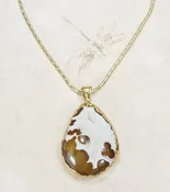 Agatized Coral Necklace with Gold-Filled Chain