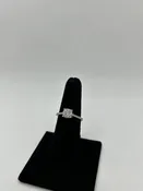 Diamond Cluster Illusion Engagement Ring with Side Stones