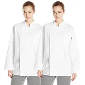 2-PACK Chef Code 100% Cotton Women's Executive Chef Coat 12 Button
