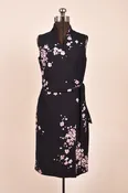 Black and Purple 90s Floral Dress By Jones Wear Dress, M