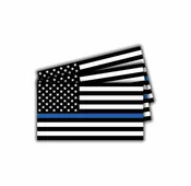 Black and White Back the Blue American Flag Stickers – 3 Pack