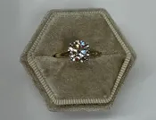 14k 2tone Genuine Lab Grown 2.01 Carat Round Brilliant Cut Diamond Solitaire