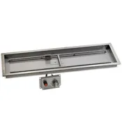 48″ x 14″ Stainless Steel Rectangular Drop-in Fire Pit Pan With Electric Ignition System kit, CSA Certified