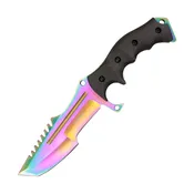 11″ Wartech Hunting Knife w/ Sheath – Rainbow Blade &amp; Handle