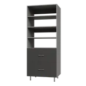 2 Drawer Garage Tall Shelf Tower