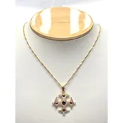 JOSE ARAGON ORIGINAL 18KT GOTHIC CROSS PENDANT NECKLACE