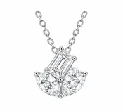 1.50ctw Lab-Grown Three Stone 14k White Gold Cluster Pendant
