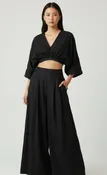 Anja Black Flowy Palazzo Pantsuit Set
