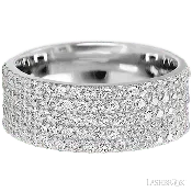 10K White Gold band with 93 Round Lab Grown Diamond having TCW-1.4