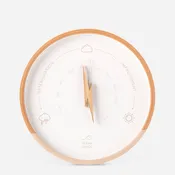 BEIGE AND ECRU WOODEN WEATHER BAROMETER