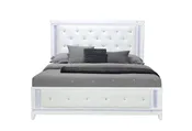 ALINA WHITE QUEEN BED FOOTBOARD WITH LED