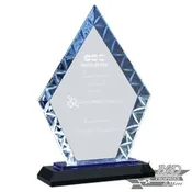 Blue Diamond Accent Glass on Black Base