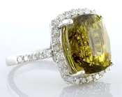 10.35 cts Alexandrite and 0.68 ctw Diamond 18K White Gold Ladies Ring by Orianne
