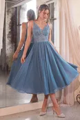 A-Line Chiffon Tea Length Dress CD0225