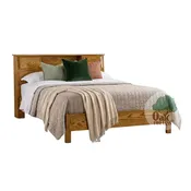 Amish made Classic Oak Bookcase Headboard with Wood Bed Frame - Cal King Size