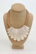 Angel Multi Acetate Bar And Leather Necklace