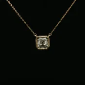 14KY 2CT Asscher Cut Lab Created Diamond Necklace