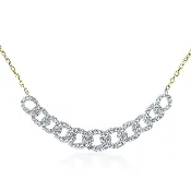 14k Gold and Diamond .49 Total Weight Curb Link 18 Inch Necklace