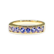 14K yellow gold Medium Round Stacker band with tanzanite by Jane Taylor Jewelry — jane taylor jewelry