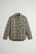Checked Quilted Overshirt in Wool Blend