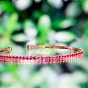 Alchemy 18k Yellow Gold Ruby Bangle Bracelet