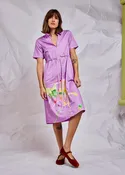 Peony Watercolor Wire Collar Dress