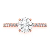 1ct Round Halo Diamond Engagement Ring