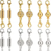 12pcs/set Magnetic Necklace Clasps and Closures for Jewelry, Strong Secure Snap Lock, Easy to Use for Arthritis, DIY Repair, Bracelet Extender Connector