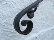 Wrought Iron Wall Mount Handrail Elegant Scroll Design Interior or Exterior
