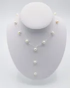 STERLING SILVER &amp; FRESHWATER CULTURED PEARL DROP NECKLACE