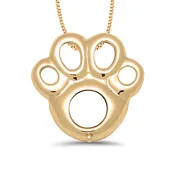 14K Gold Paw Peapod Necklace With Birthstones
