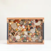13x9 Small Rectangle Tray | Michigan Stones in Resin