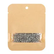 3" x 4" Kraft Compostable Heat Seal Bags with Window and Round Hang Hole (100 Pieces) [TB325] - DISCONTINUED