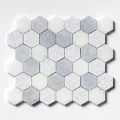 Allure&glacier Textured Hexagon 2 Marble Mosaic (MYS)