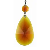 Amber British Oval Crystal Prism – Chandelier & Suncatcher Glass Crystal