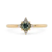 0.60ct Roma Teal Blue Montana Sapphire Compass Diamond Ring