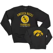 America Needs Farmers Crewneck Sweatshirt-Black