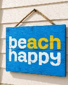 30A Beach Happy Hanging Wood Block Sign