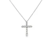 11 Diamond Cross 14 karat white gold  (160-02209)