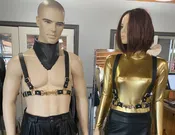 Black Leather Harness with Silver or Brass Hardware — jackie robbins leather + jewelry