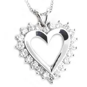 10K White Gold 1.50ct Diamond Heart Necklace