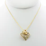 Art Deco Heart with Round and Channel Set Diamonds