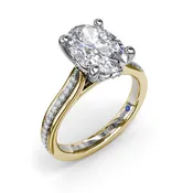 14K Two-Toned White & Yellow Gold Semi-Mounting Engagement Ring