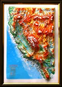 California Raised Relief Map, Gift size (9″ x 12″)