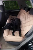 Back Seat Protector with Headrest for Dogs - Tan