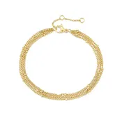 14K Gold-Filled Layered Dainty Beaded Bracelet
