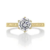 1.36ct Round Napa | Round 6-Prong Engraved Engagement Ring